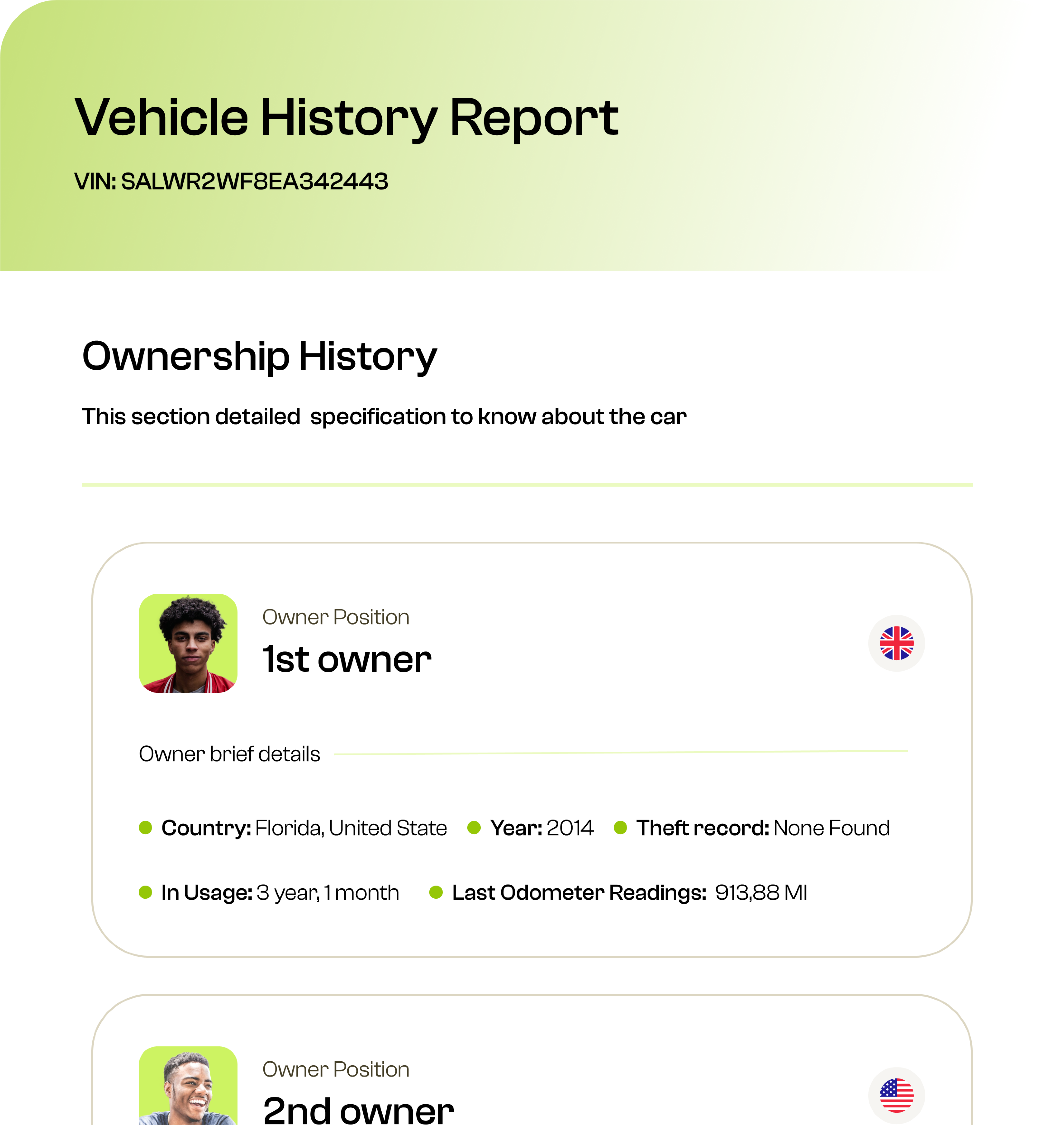 Vehicle History report